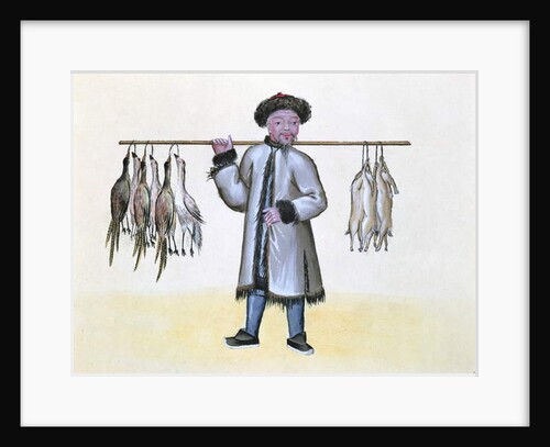 The Game Merchant, from a book on the street calls of Peking, c.1785 by French School