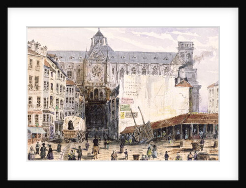 View of St. Eustache seen from the Rue Montmartre, 1830 by Francois Louis Thomas Francia