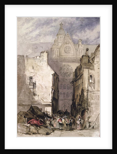 View of St. Eustache and Les Halles, c.1820-30 by French School
