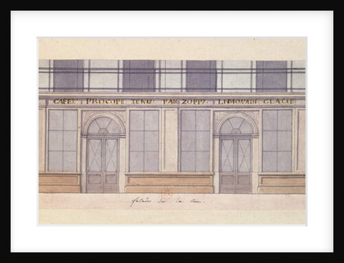 Design for the facade of the 'Cafe Procope', early 19th century by French School