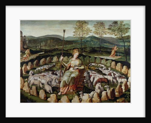St. Genevieve Guarding her Flock by French School
