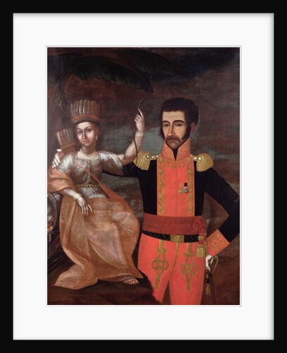 Simon Bolivar and a Native American Woman by School Spanish
