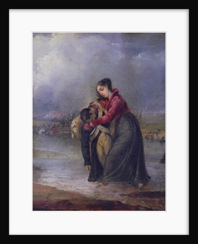 Woman carrying a wounded soldier during the Napoleonic wars by French School