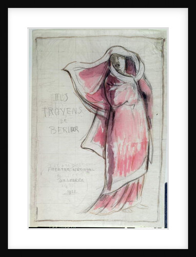 Design for a poster advertising 'Les Troyens' composed by Hector Berlioz for a performance at the Opera de Paris in 1921 by Rene Piot