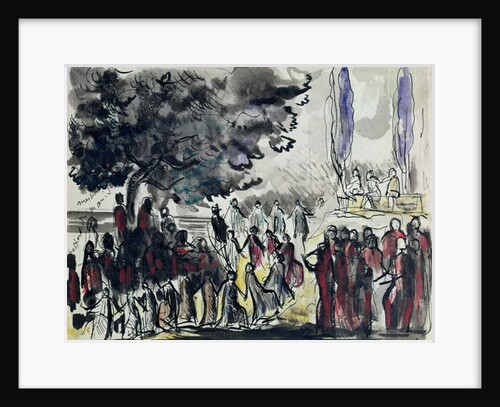 Set design for 'Les Troyens' composed by Hector Berlioz for a performance at the Opera de Paris by Rene Piot