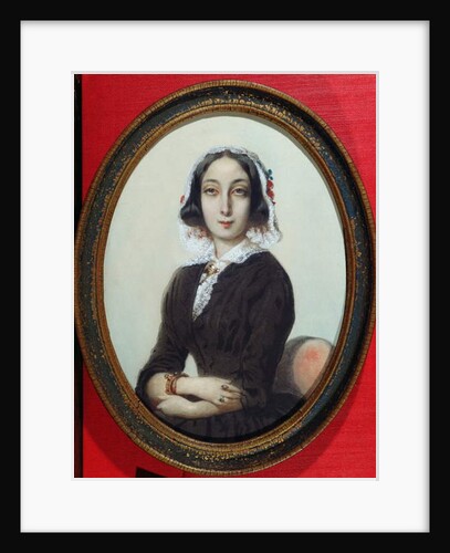 Portrait miniature of George Sand, c.1840 by French School