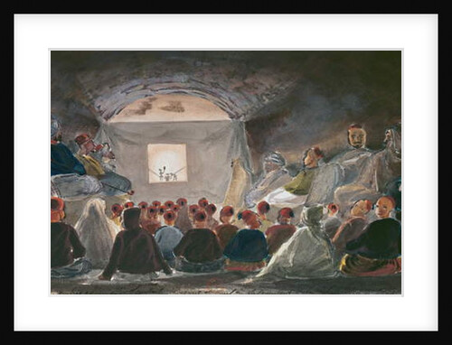 Show with shadow puppets in Algeria. c.1835 by Theodore Leblanc