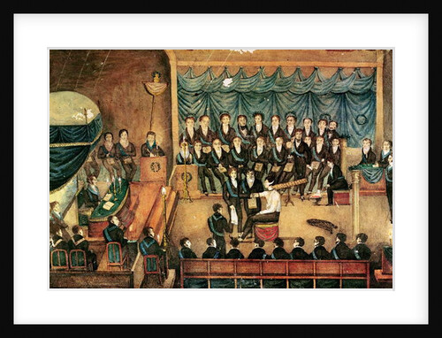 Masonic Initiation ceremony of a male Freemason, early 19th century by French School