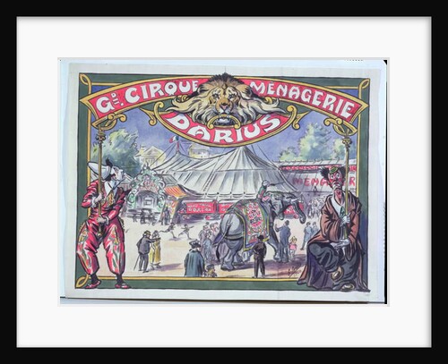 Poster advertising the 'Grand Cirque Menagerie Darius', 1924 by French School