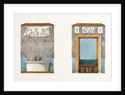 The bathroom at rue Fortunee, house bought by Balzac in 1847, 1851 by M. Santi