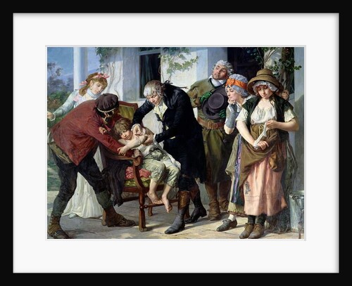 Edward Jenner performing the first vaccination against Smallpox in 1796, 1879 by Gaston Melingue