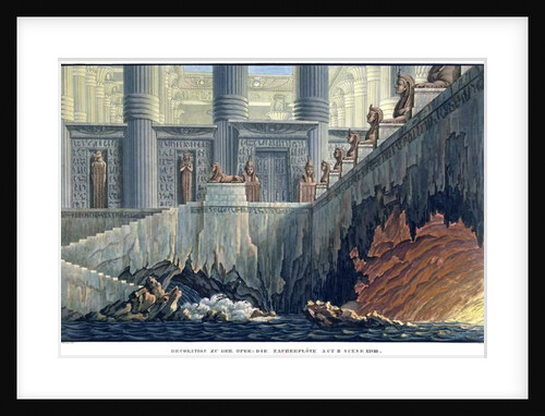 Egyptian Set Design for Act II, scene xxviii of the opera 'The Magic Flute' by Wolfgang Amadeus Mozart by Karl Friedrich Schinkel