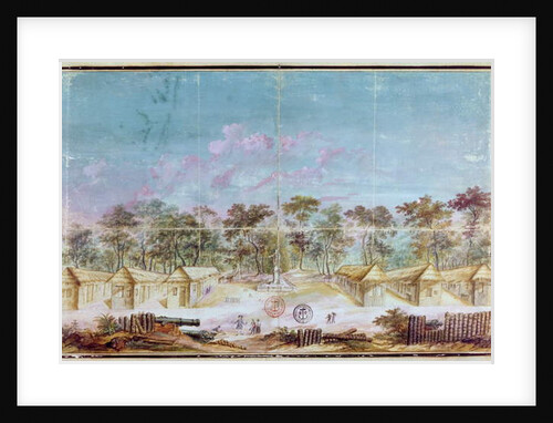 French colonists' settlement on the beach of Kourou, Guyana in 1763 by French School