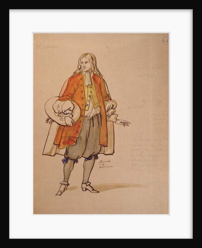 Costume design for an 1847 production of 'Don Juan' by Moliere at the Comedie Francaise by Achille Deveria