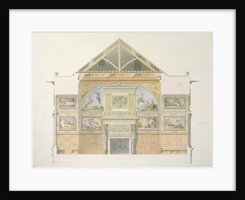 Ms 1014 Elevation of the ballroom at Fontainebleau, plate from an album by Charles Percier