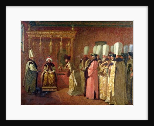 Audience of Charles Gravier, Comte de Vergennes, with the Sultan Osman III in Constantinople, 1755 by Antoine Favray