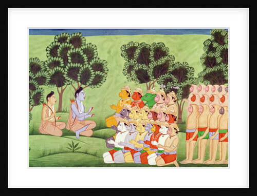 Lakshmana Consulting the Heads of the Monkey Armies by Indian School