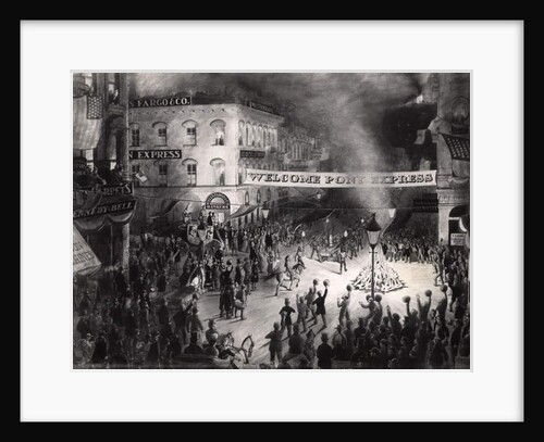 Triumphant Arrival of the First Pony Express Messenger in Sacramento, 13th April 1860 by American School