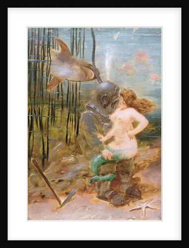 Deep Sea Diver with a Mermaid and a Shark by French School