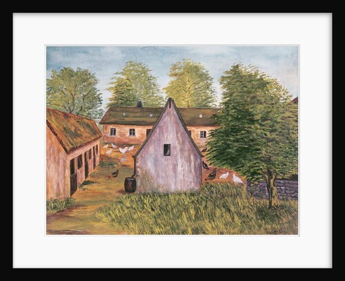 Farm and Farmyard in France, late 19th century (w/c on paper0 by French School