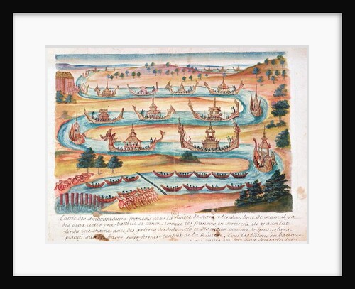 Arrival of the French Ambassadors to Siam, from an account of the Jesuits in Siam, 1688 by French School
