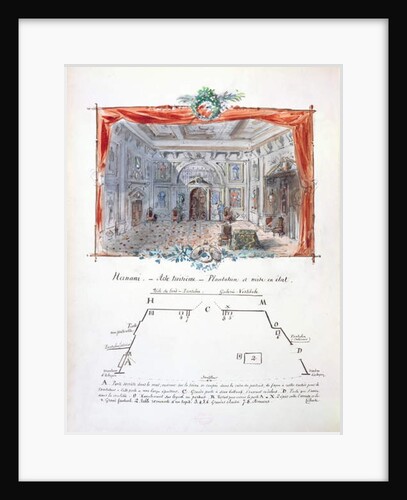 Set design and stage directions for an 1877 production of 'Hernani' by Victor Hugo, 1879 by Valnay Pere et fils