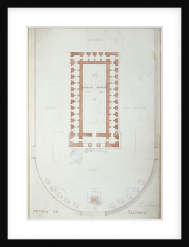 Plan of the Temple of Solomon in Jerusalem, mid 19th century by Andre Lenoir