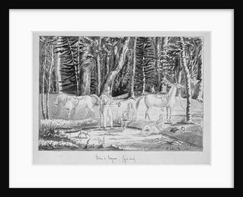 Travellers with an Indian Guide in the Forest of Saginaw, 1831 by Gustave de Beaumont
