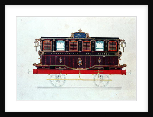 The first mail-van in France, c.1830-48 by French School