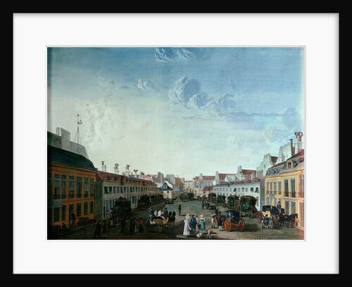 Interior courtyard of the Imperial Stage-coach Service, early 19th century by French School