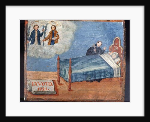 Ex Voto dedicated to SS. Cosmas and Damian in gratitude for the healing of a sick woman, 1821 by Spanish School