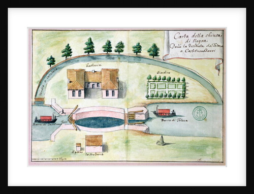 Drawing of the lock at Negra on the Canal du Midi by Francois Andreossy