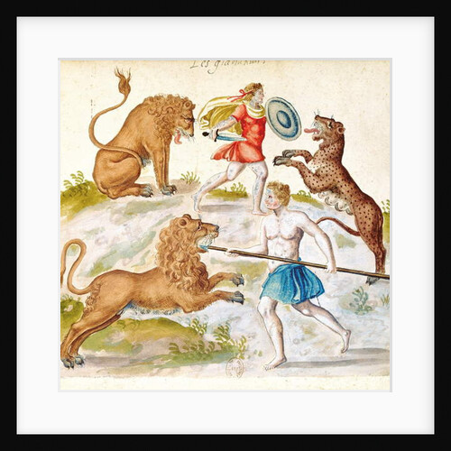 Gladiators fighting with animals by French School