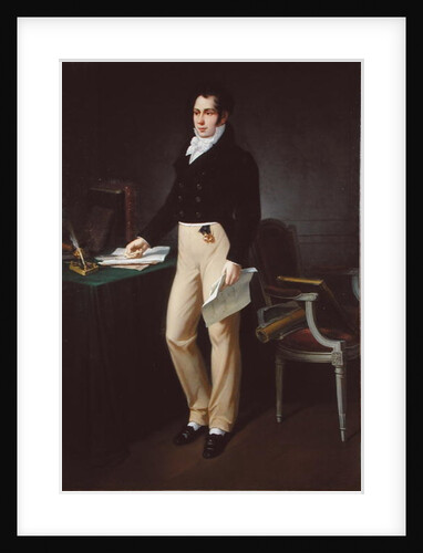 Portrait of a young man holding the 'Journal des Sourds-Muets et Aveugles', c.1830-40 by French School