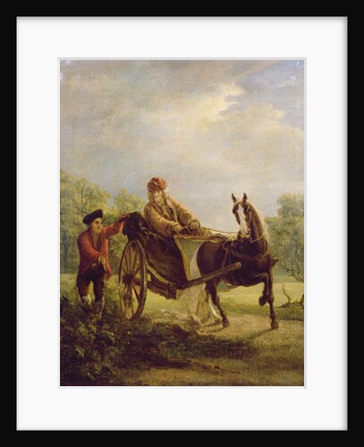 Voltaire in a cabriolet at Ferney by Jean Huber