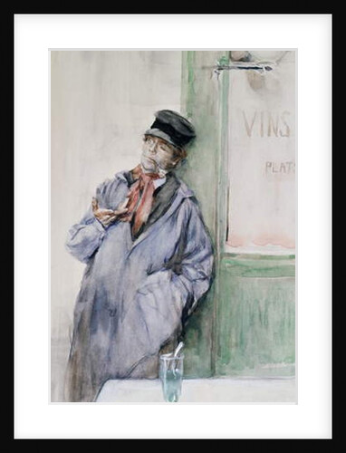 Worker in a cafe with a glass of absinthe, c.1900 by French School