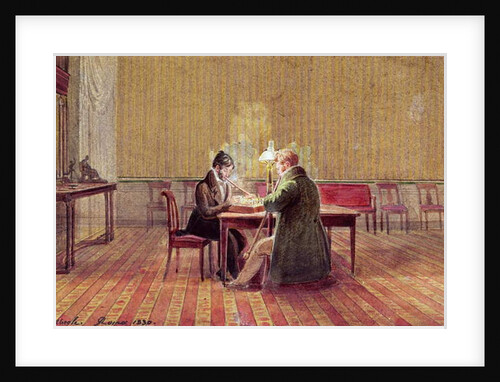 Adam Bernard Mickiewicz playing chess with a friend, 1830 by Polish School