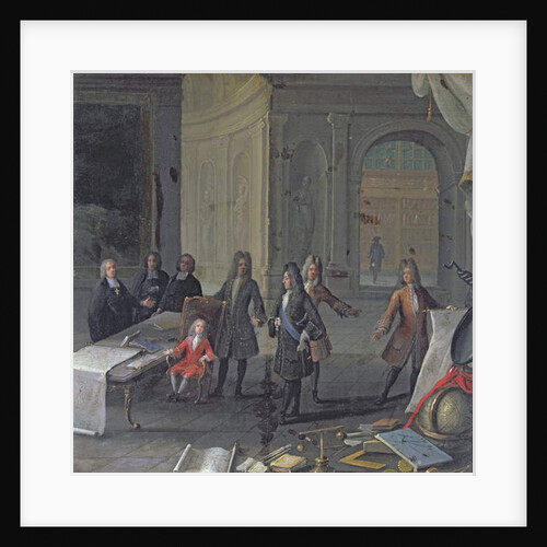 Louis XIV attending a lesson of his great grandson, the future Louis XV, c.1715 by French School
