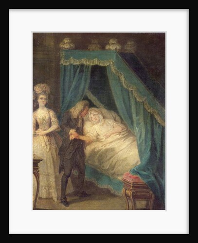 Bedside visit by the doctor by French School