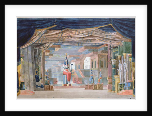 Egyptian Stage Design for Act III of 'Moise et Pharaon' by Rossini, first produced in Paris on 26th March 1827 by Auguste Caron