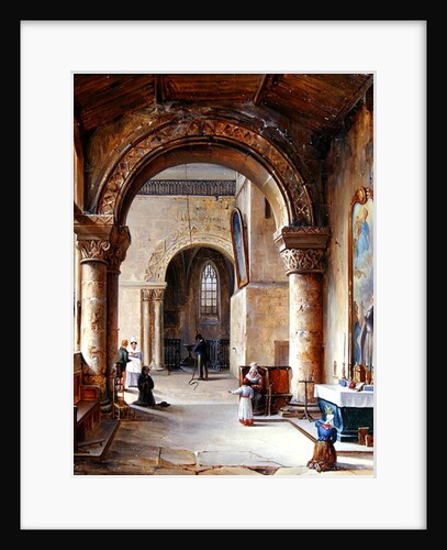 Interior of a Church in Normandy, 1832 by Jean-Baptiste Messager
