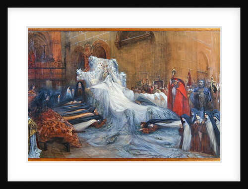 Sarah Bernhardt in the title role of Saint Teresa of Avila in the play 'La Vierge d'Avila' by Mendes, produced in 1906 by Georges Clairin