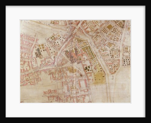 Detail of a Map of Paris showing the summit of Montagne Sainte-Genevieve, 1664 by French School