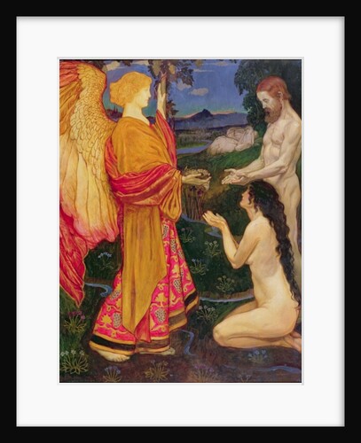 The Angel offering the fruits of the Garden of Eden to Adam and Eve by John Byam Liston Shaw