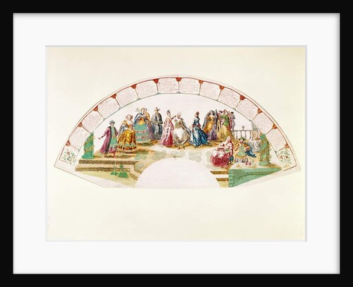 Design for a fan celebrating the Dance and Carnival of Nations, 1733 by French School