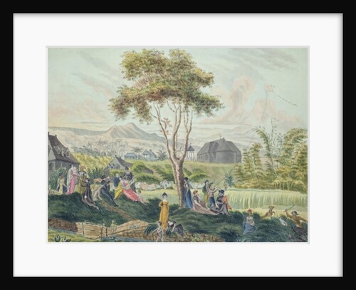 Family party at Saint-Benoit, Ile de la Reunion, August 1813 by Genevieve-Sophie-Marie-Adele Patu de Rosemont