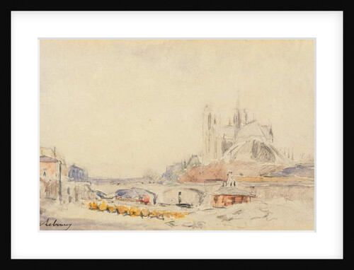 View of the Pont de la Tournelle and Notre-Dame de Paris by Albert-Charles Lebourg