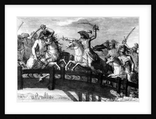 General Alexandre Dumas, the 'Horatius Cocles of the Tyrol'. killing single-handedly three Austrian opponents on the Clausen Bridge in 1797, c.1797 by French School