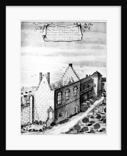 View of the chamber at the Castle of Chinon where King Charles VII of France received Joan of Arc in 1429 by Louis Boudan