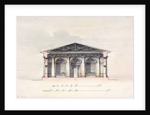 Cross-Section View of the Riding Stables at Tsarskoye Selo, 1792 by Giacomo Quarenghi